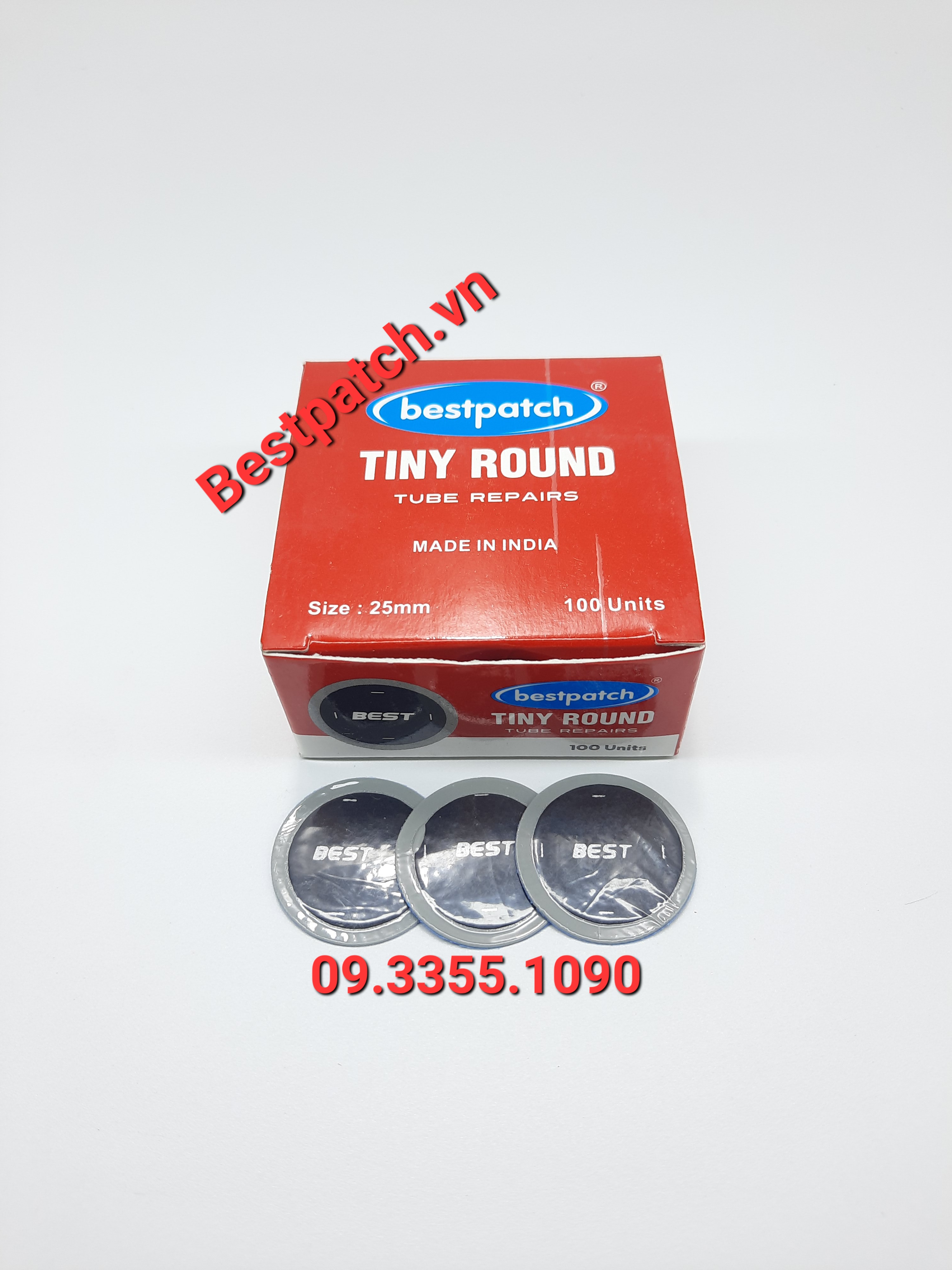 Miếng vá săm lốp đa năng hộp 100 miếng TINY ROUND (Size: 25mm)